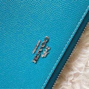 Coach Turquoise Crossgrain Leather Wallet